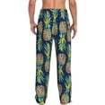 thumbnail image 3 of Goofa Colorful Pineapples Printed Soft Pajama Pants for Men, Wide Leg Comfy Casual Lounge Yoga Pants-, 3 of 9