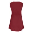 thumbnail image 6 of Npasoilc V-Neck Pleated Pocket Dresses for Women Sleeveless Loose Solid Color A-Line Mini Dress, 6 of 7