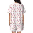 thumbnail image 3 of Rocae Tulips Flowers for Two Piece Sleepwear Pajamas Sets for Women Soft Short-Sleeved Pjs with Lounge Shorts Small, 3 of 9