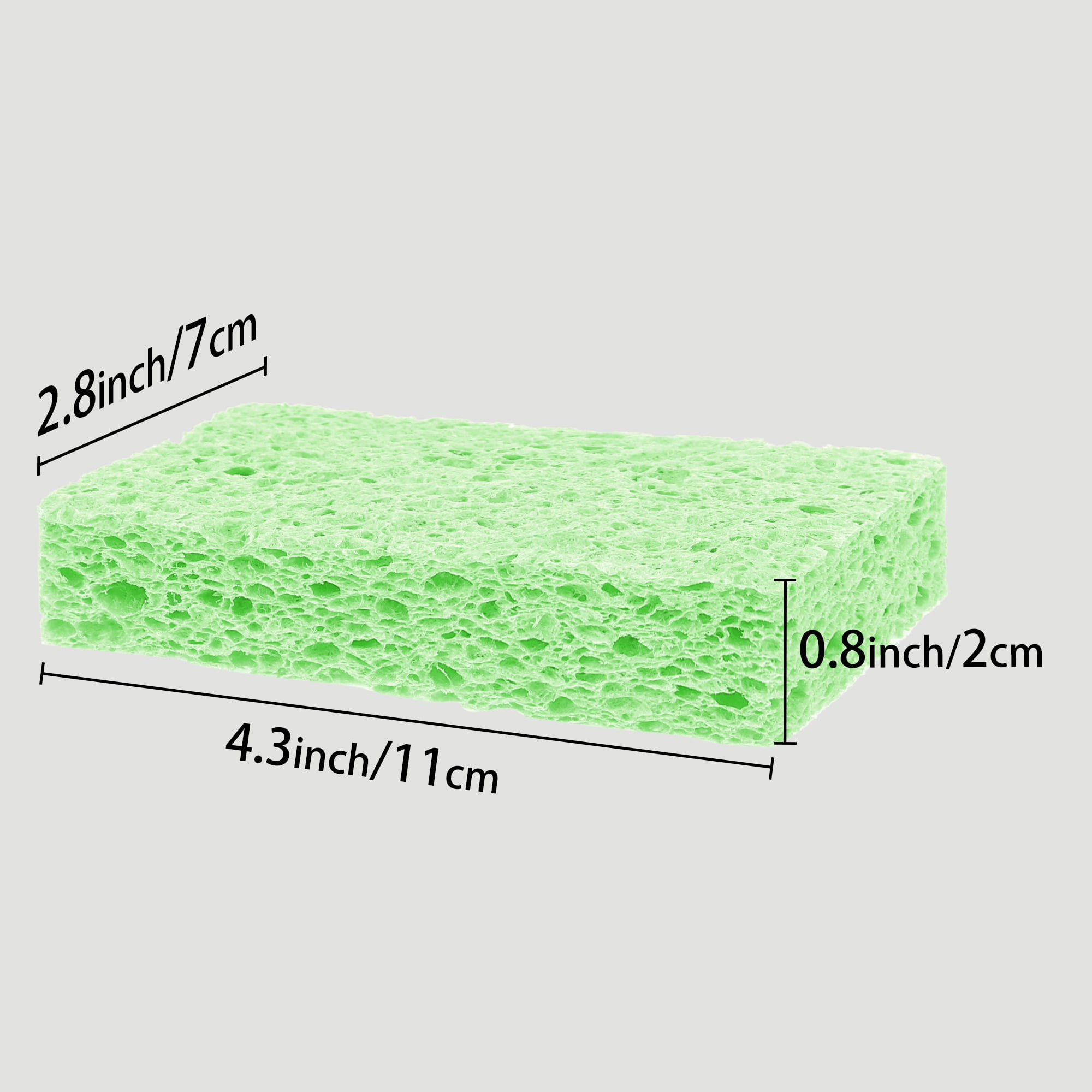 Unique Bargains 6 Pack Non-Scratch Sponges Kitchen Cleaning Sponges Green 4.3"x2.8"x0.8"