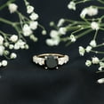 thumbnail image 4 of Rosec Jewels Lab Grown Black Diamond Cushion Cut Engagement Ring with Side Stones - 8 mm - AAAA Grade - with Jewelry Box, 14K Yellow Gold, US 13.00, 4 of 9