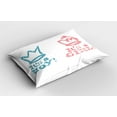 thumbnail image 2 of Ambesonne Cartoon Pillow Sham 2 Pack, Girl Queen Boy King, 30"x20", Pale Pink and Blue, 2 of 3
