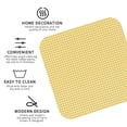 thumbnail image 3 of Honeii Yellow Gingham print Leather Coaster Set of 4, ideal for safeguarding your furniture from drinks spills and effortless cleanup-Square, 3 of 6