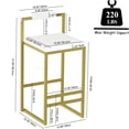 thumbnail image 5 of Set of 2 Creamy White Velvet Bar Stools with Gold Metal Frame, Counter Height Dining Chairs for Kitchen Island and Home Decor, 5 of 10