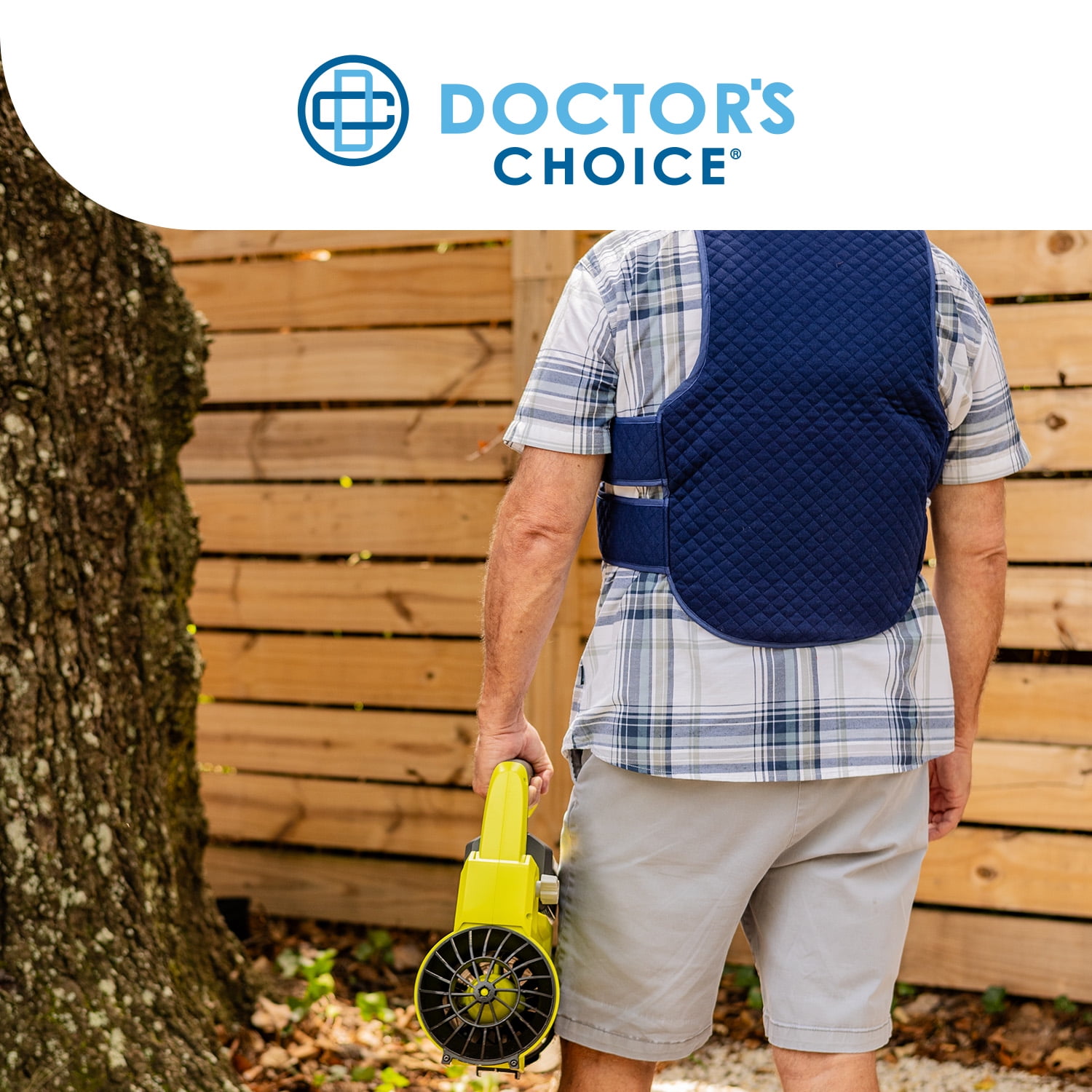 Doctor's Choice Cooling Vest, Hot and Cold Therapy for Pain Relief and Inflammation, 7 pieces, Removeable gel ice packs, Vest, One Size Fits Most, Navy, 1 pack