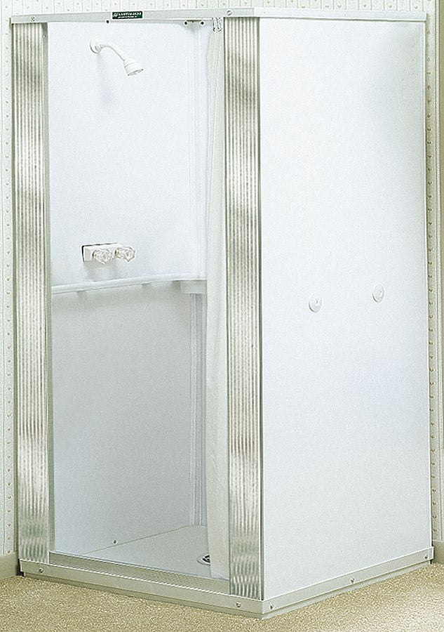 Mustee Shower Stall,Thermoplastic,Center Drain 80