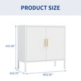 thumbnail image 2 of Metal Storage Cabinet with 2 Doors and 2 Adjustable Shelves, Steel Garage Storage Cabinet, Metal File Cabinet for Home Office School Gym, White, 2 of 22