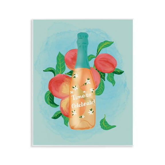 Stupell Industries Champagne with Budding Blooms Food & Beverage Painting Unframed Art Print Wall Art, 11 x 14