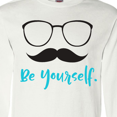 thumbnail image 4 of Inktastic Be Yourself, Glasses, Mustache - Black Blue Long Sleeve T-Shirt, 4 of 5