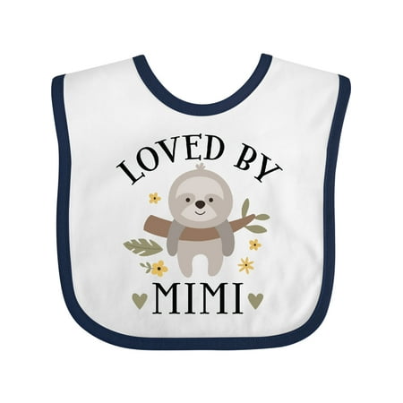

Inktastic Grandchild Sloth Loved by Mimi Gift Baby Boy or Baby Girl Bib