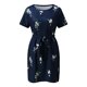 thumbnail image 4 of Vestido holgado con estampado floral de manga corta con cuello redondo casual para mujer con bolsillo Pompotops  ghjkhdj10973, 4 of 5