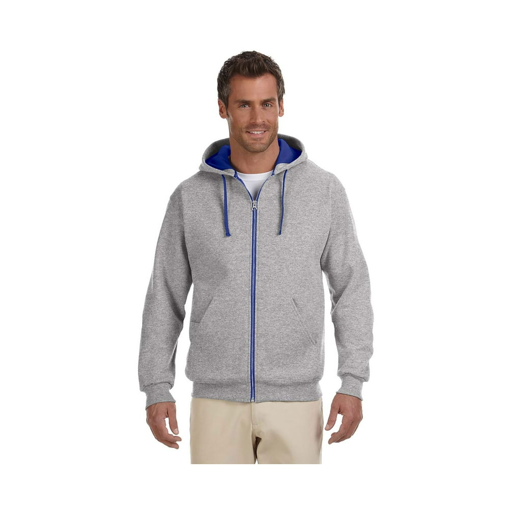 JERZEES - Jerzees Men's NuBlend Contrast Full-Zip Hooded Sweatshirt ...