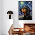 thumbnail image 3 of Blackand Tan Coonhound Dog Art Canvas, Starry Night Van Gogh Oil Painting Art Print Poster Wall Decor Inspired Pomeranian Dog Pet Family Friend Peace, 3 of 4