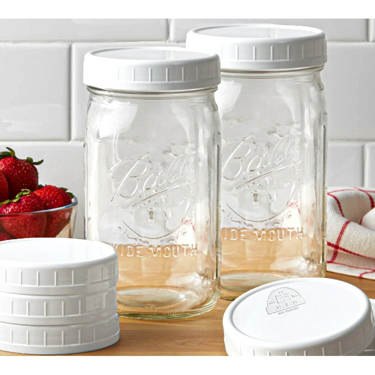  WIDE Mouth Mason Jar Lids [8 Pack] for Ball, Kerr and More -  Colored Plastic Storage Caps for Mason/Canning Jars - Leak-Proof: Home &  Kitchen