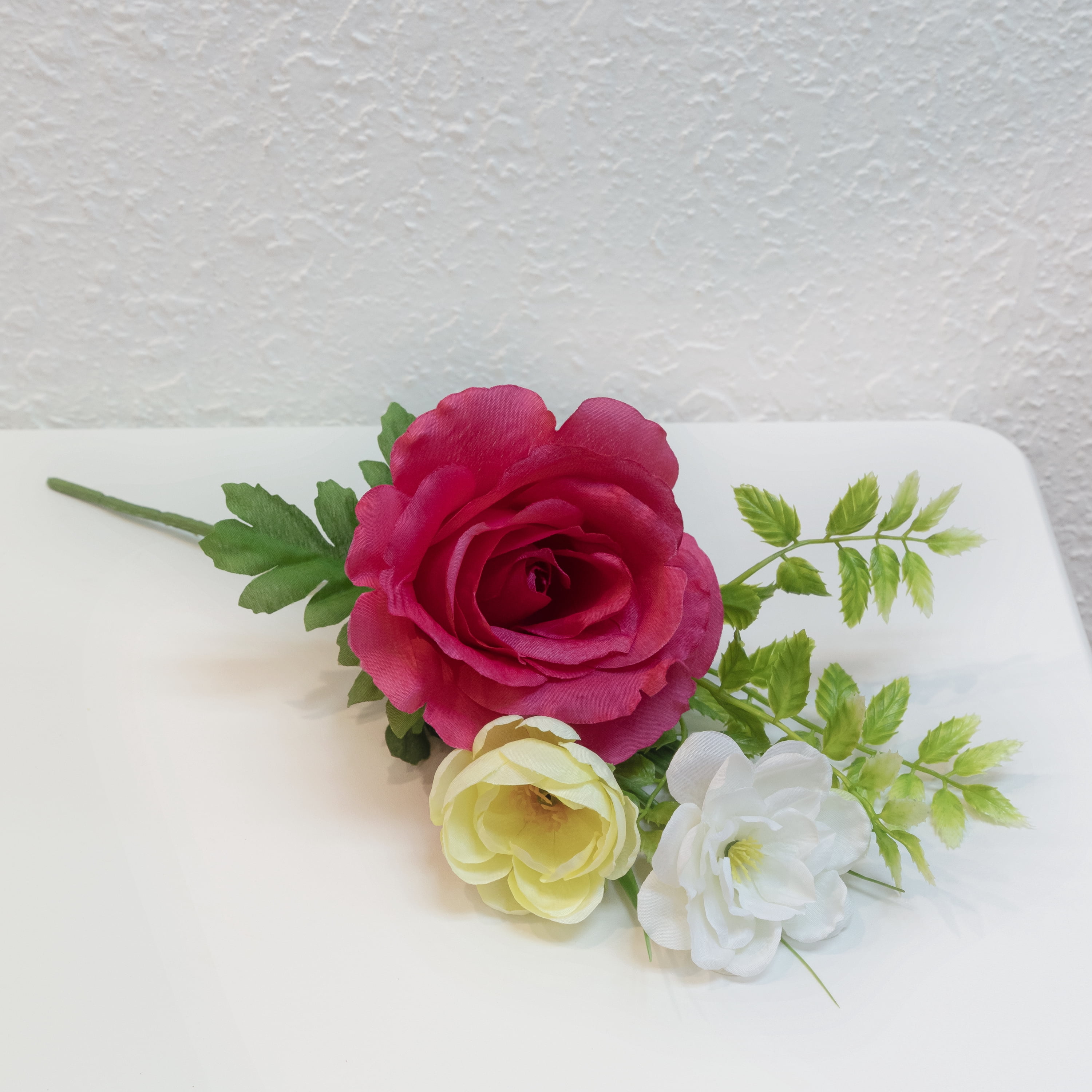 12" Artificial Silk Pink Rose Mixed Spring Pick, for Indoor Use, by Mainstays