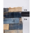 thumbnail image 6 of Navy Blue Brown Wood Tier Curtains 36 Inch Length, Sheer Curtains for Bedroom Living Room Window Farmhouse Vintage Wooden Rod Pocket Voile Drapes Kitchen Curtains Small Half Window 27.5"x36" 2 Panels, 6 of 6