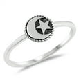 thumbnail image 1 of Oxidized Moon Star Dainty Ring 925 Sterling Silver Muslim Band Jewelry Female Male Unisex Size 9, 1 of 4