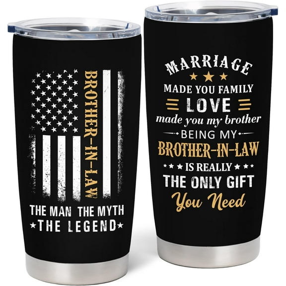 Brother In Law Gifts - Fathers Day/Birthday Gifts for Brother In Law - Funny Brother in Law Gift Ideas, 20 oz Insulation Stainless Steel Tumbler