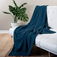 thumbnail image 2 of Sticky Toffee Cotton Throw Blanket for Couch, 60x50 in, Woven Warm and Soft Lightweight Blue Throw, Herringbone Weave Boho Farmhouse, 2 of 6