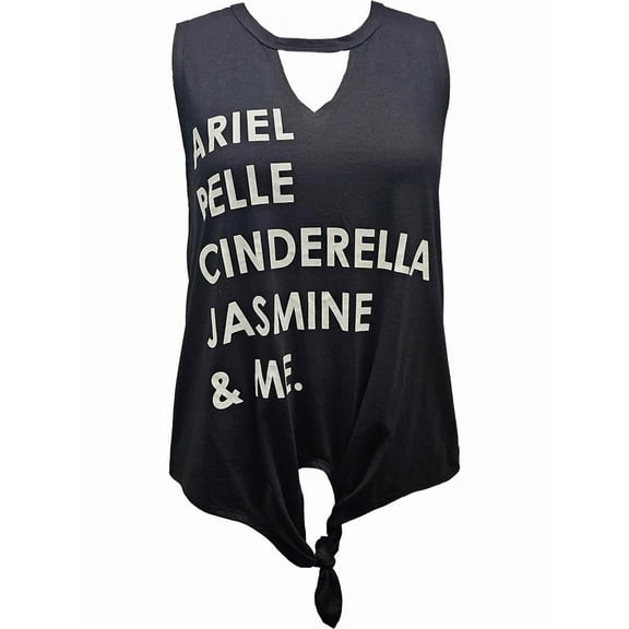 Disney Princesses Junior Ladies Front Tie Tank, S-XL