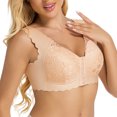 thumbnail image 3 of yievot Womens Lace Front Closure Bras No Underwire Padded Full Coverage Wireless Bras Push Up Wirefree Bras Soft Everyday Bra, 3 of 8