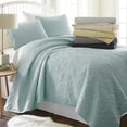 thumbnail image 2 of Merit Linens Premium Ultra Soft Damask Pattern Quilted Coverlet Set, 2 of 5