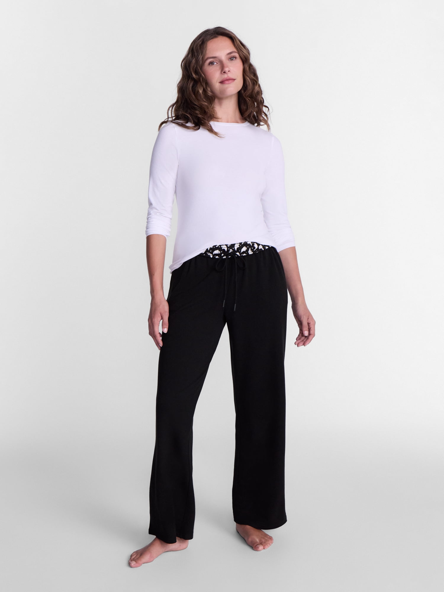 Women’s Halloween Printed Foldover Waistband French Terry Lounge Pants, 29" Inseam, Sizes XS–3X