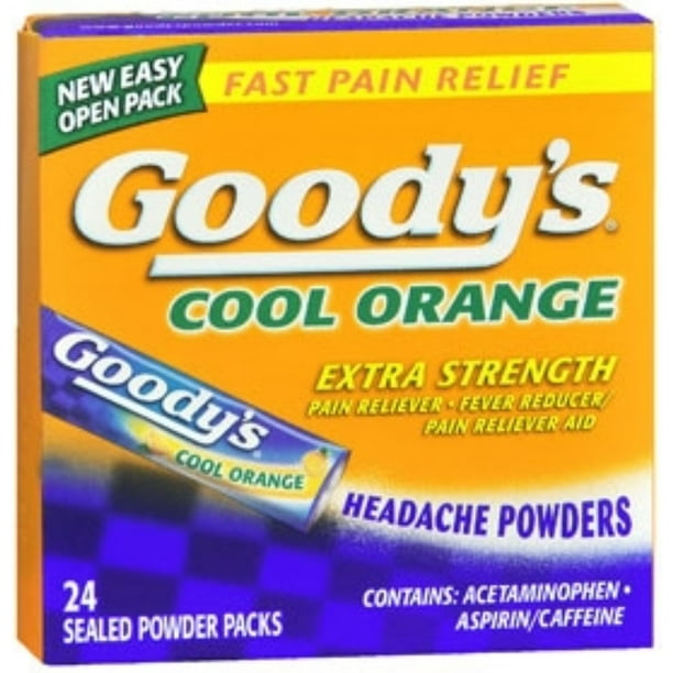 Goody's Extra Strength Headache Powders Cool Orange 24 ea (Pack of 3