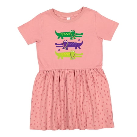 

Inktastic Mardi Gras Holiday Alligators Girls Toddler Dress