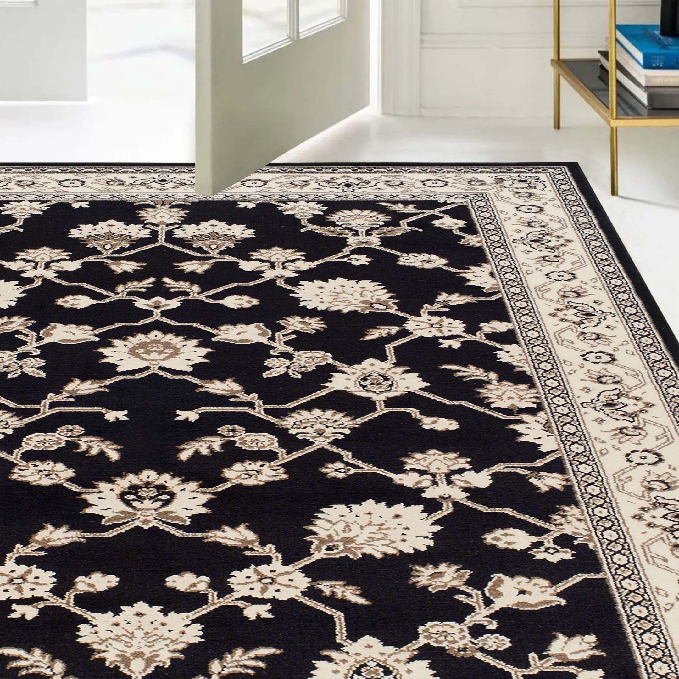 Kingfield Traditional Floral Indoor Area Rug, 8' x 10', Black - image 5 of 5