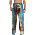 thumbnail image 3 of Picia Cartoon Cloud Puppy Mens Soft Woven Cotton Elastic Waistband Sleep Pajama Pant Lounge Sleep Pant With Pockets And Drawstring-Large, 3 of 9