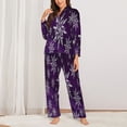 thumbnail image 3 of Wukai Snowflake Gradient Purple Print Women's Pajama Set - Soft Long Sleeve Sleepwear for Comfort and Style-Small, 3 of 9