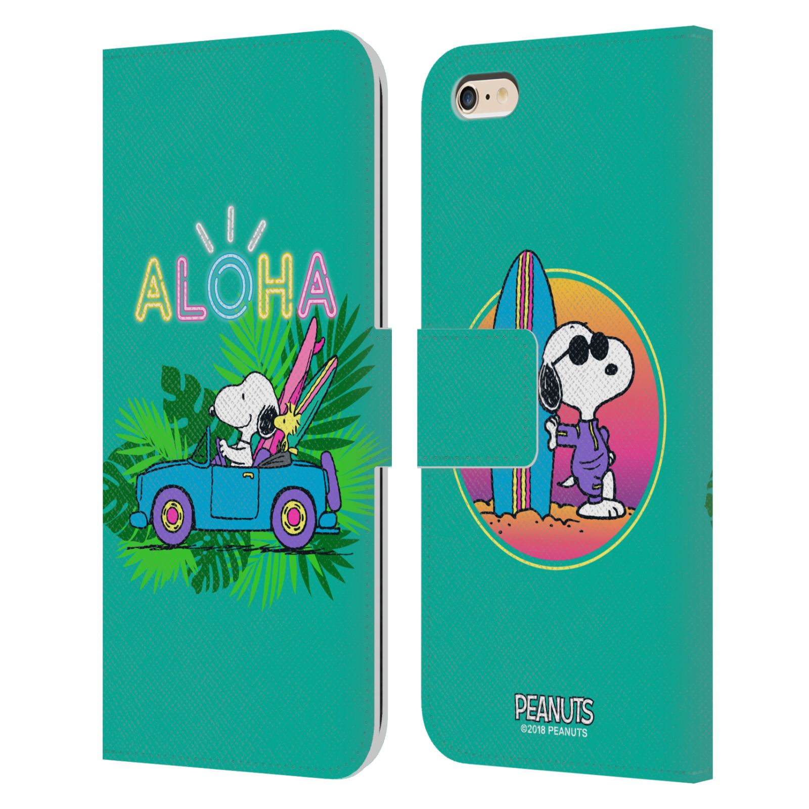 Head Case Designs Officially Licensed Peanuts Snoopy Aloha Disco Tropical Surf Leather Book Wallet Case Cover Compatible With Apple Iphone 6 Plus Iphone 6s Plus Walmart Com