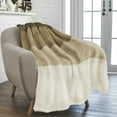 thumbnail image 3 of PAVILIA Fluffy Sherpa Throw Blanket Ombre | Gradient Plush, Soft, Fuzzy, Decorative Accent Throw Blanket for Couch Sofa Twin Bed | Cozy Warm Decorative Furry Faux Fur Blanket, 60x80 Inches Taupe, 3 of 7