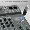 thumbnail image 3 of 4 Channel Audio Mixer 48V Phantom Power USB Studio Sound Mixers Bluetooth DJ Console Mixing for Karaok, 3 of 7