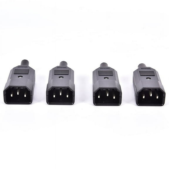 5PCS IEC C14 Male Inline Chassis Socket Plug Rewireable Mains Power Connector