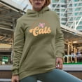 thumbnail image 2 of Easily Distracted by Cats with a Paw Print Art Merch Gift, Sand Hooded Sweatshirt or Hoodie, 3XL, 2 of 5