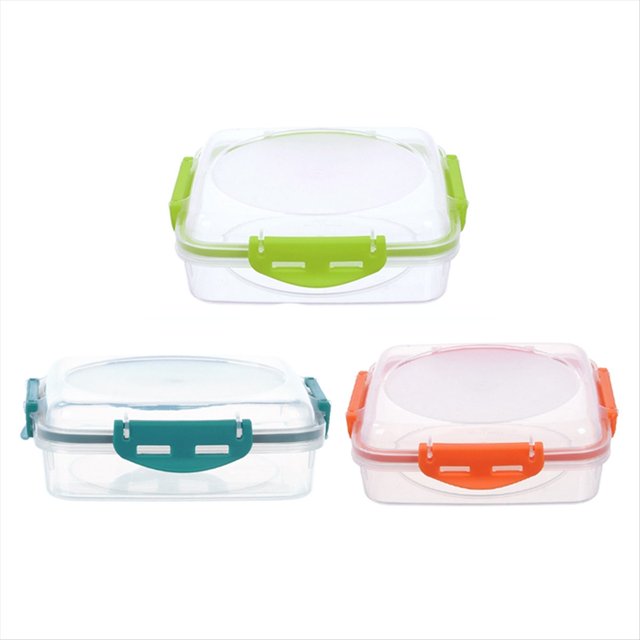 3 Recipientes para SáNdwiches: Recipientes de Almacenamiento de Cocina Aptos para Microondas y Lavavajillas con Broches Mejorados, Loncheras