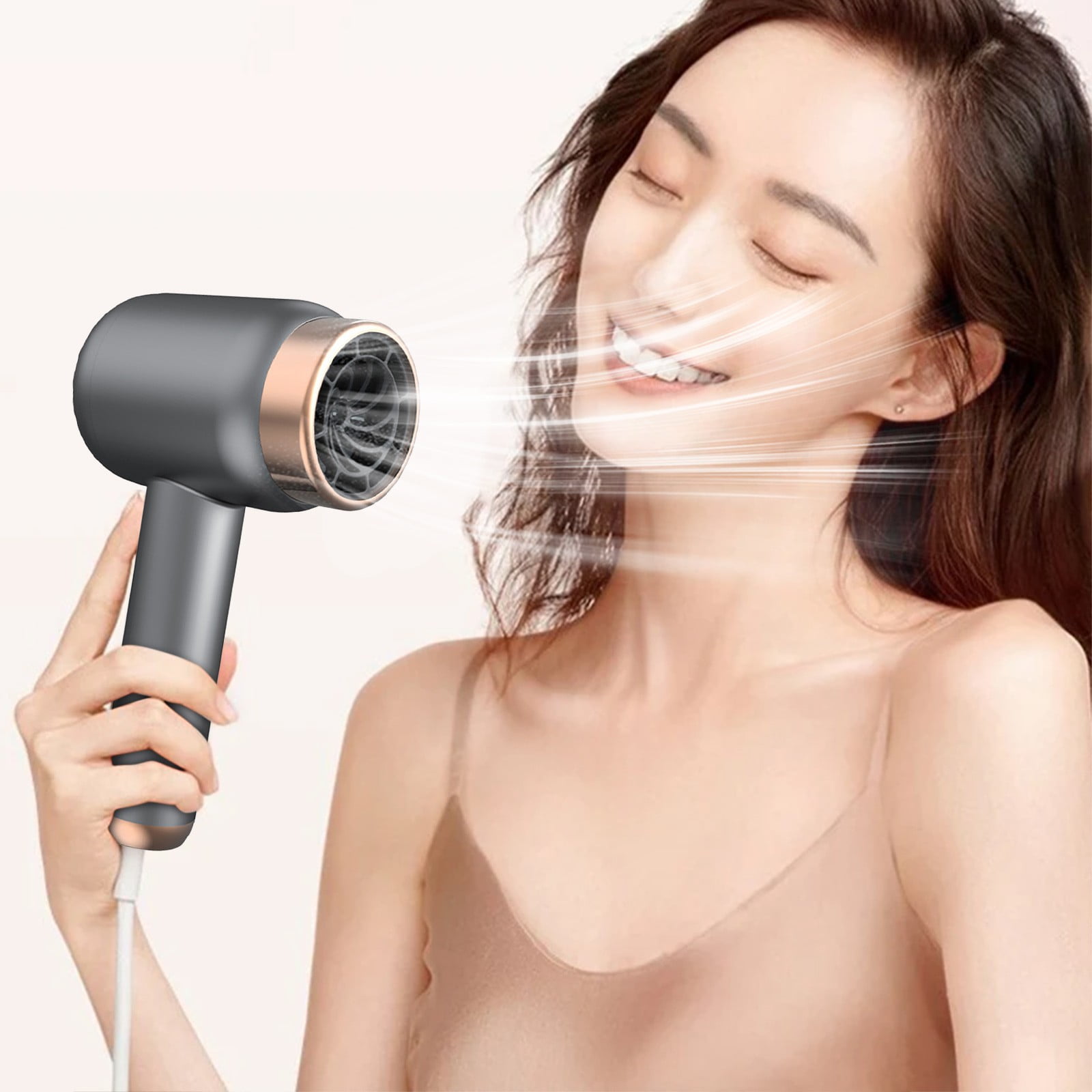 Vacemry Hair Dryer, Rechargeable Hair Dryer with High-Speed Ionic Technology, Bladeless Design for Fast Drying, Wireless for Cord-Free Use, Multiple Heat Settings, Suitable for Home and Travel