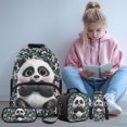 thumbnail image 2 of KUIFORTI Flower Panda Kids School Bag and Lunch Box Set 4Pcs with Pencil Pouch Water Bottle Sleeve for Boys Girls Elementary Middle School Students Back to School Gifts, 2 of 7