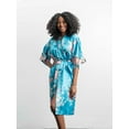 thumbnail image 2 of Medium Length Womens Robes, Sizes 2 to 18, Bride and Bridesmaid Robe - Floral Sleepwear, 2 of 9