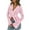Pink, variant on OSOLU Solid Color Mesh Long Sleeve Lace Tops For Women Sexy Tie Up Front Floral Embroidery Sheer See Through Shirts Breathable Dailywear