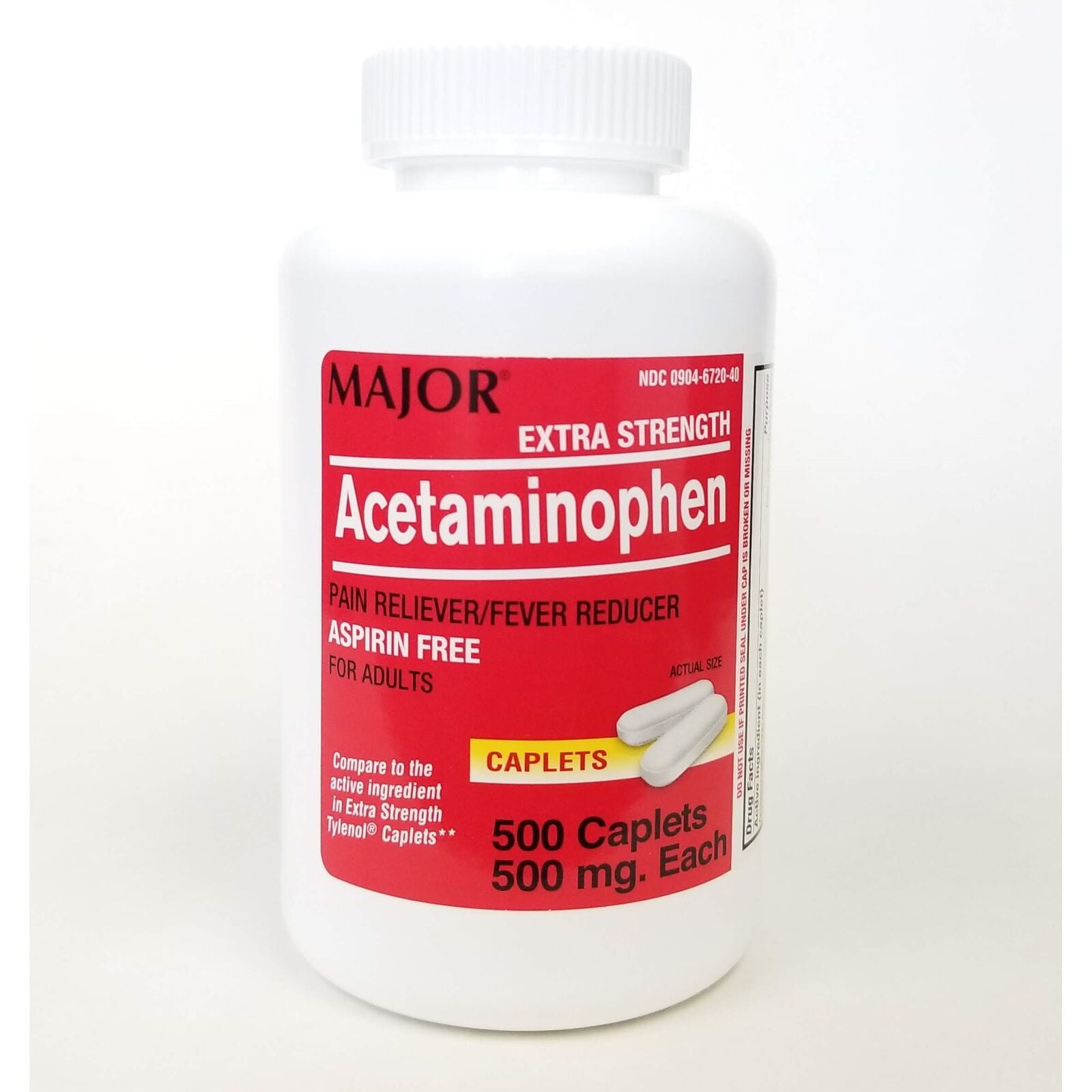 Major Acetaminophen 500mg (generic Tylenol Extra Strength) 500