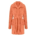 thumbnail image 4 of ManxiVoo Warm Hooded Pajama Set Thermal Winter Nightgown Soft Home Bathrobe for Women L Size Orange, 4 of 6