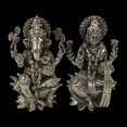 thumbnail image 6 of 925 Sterling Silver Semi Solid Antique Theme Ganesh & Lakshmi / Laxmi idol (Figurine #29), 6 of 7