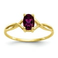 thumbnail image 1 of 10K Yellow Gold Ring Band with Stones (06) June Garnet (Rhodolite) Oval Red, Size 5, 1 of 5