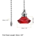 thumbnail image 2 of 20 Inch Ceiling Fan Pull Chain, Decorative Crystal Fan Pull Chain Ornament Extension, 3mm Diameter Beaded Diamond Pendant, Red 2Pcs, 2 of 5