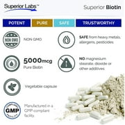 Superior Labs Biotin 5000mcg Gluten Free 120 Vegetable Capsules