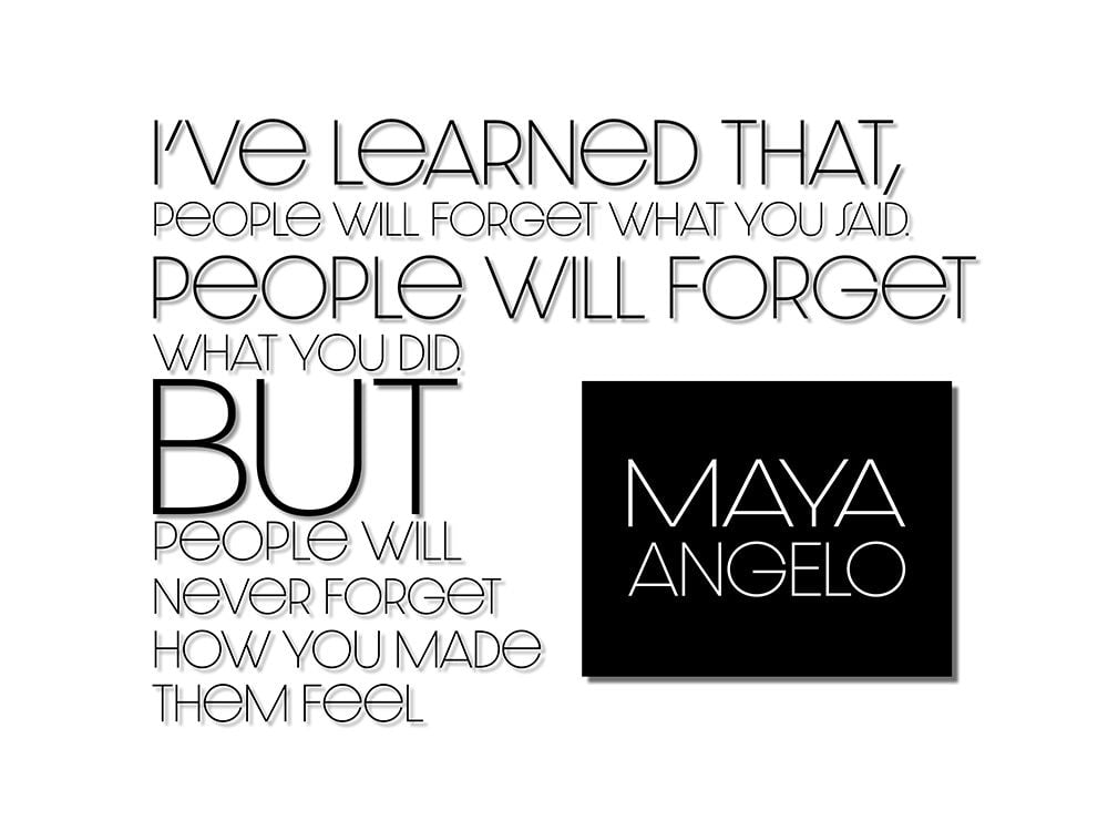 MAYA ANGELOU ~ Never Forget How They Feel Small 13"×19"  Motivational Poster