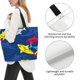 thumbnail image 3 of Fotbe Cartoon Shark Bolsa Tote Estética de Lona con Estampado para Mujer - Bolsa Reutilizable de Hombro Casual para Vacaciones, Compras, Trabajo y Gimnasio, 3 of 8